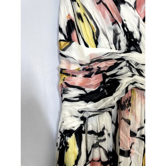 BADGLEY MISCHKA Siempre Maxi Dress 2016 Runway Floral Chiffon 0 $990 - Picture 8 of 16